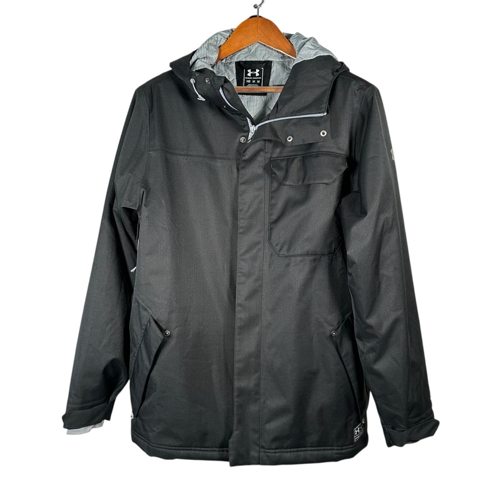 Under Armour Infrared Men’s Medium Parka Black Gray Winter Skiing Outdoor Arctic - Picture 14 of 14